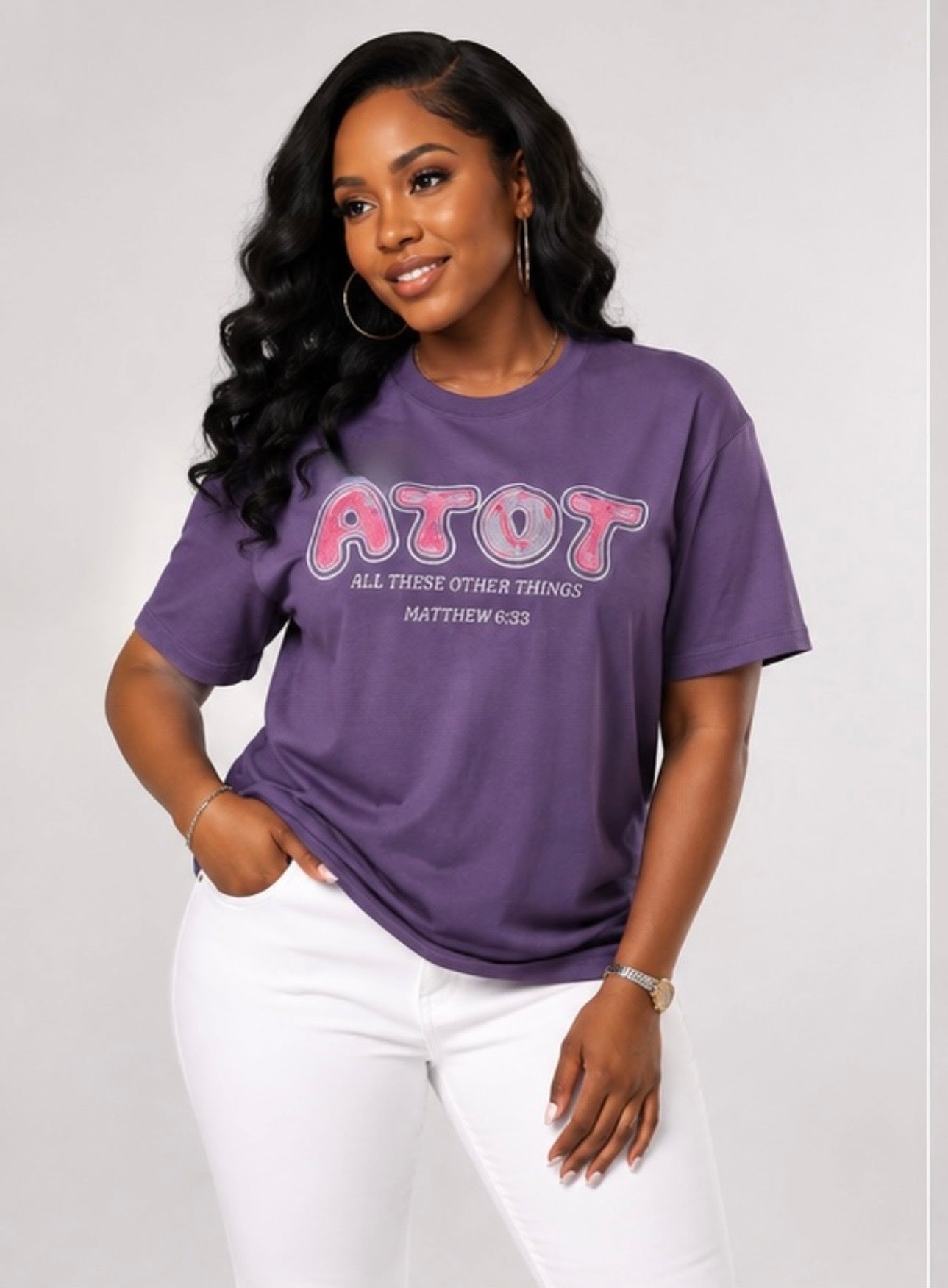 Custom Emridered ATOT T-Shirt with Applique`