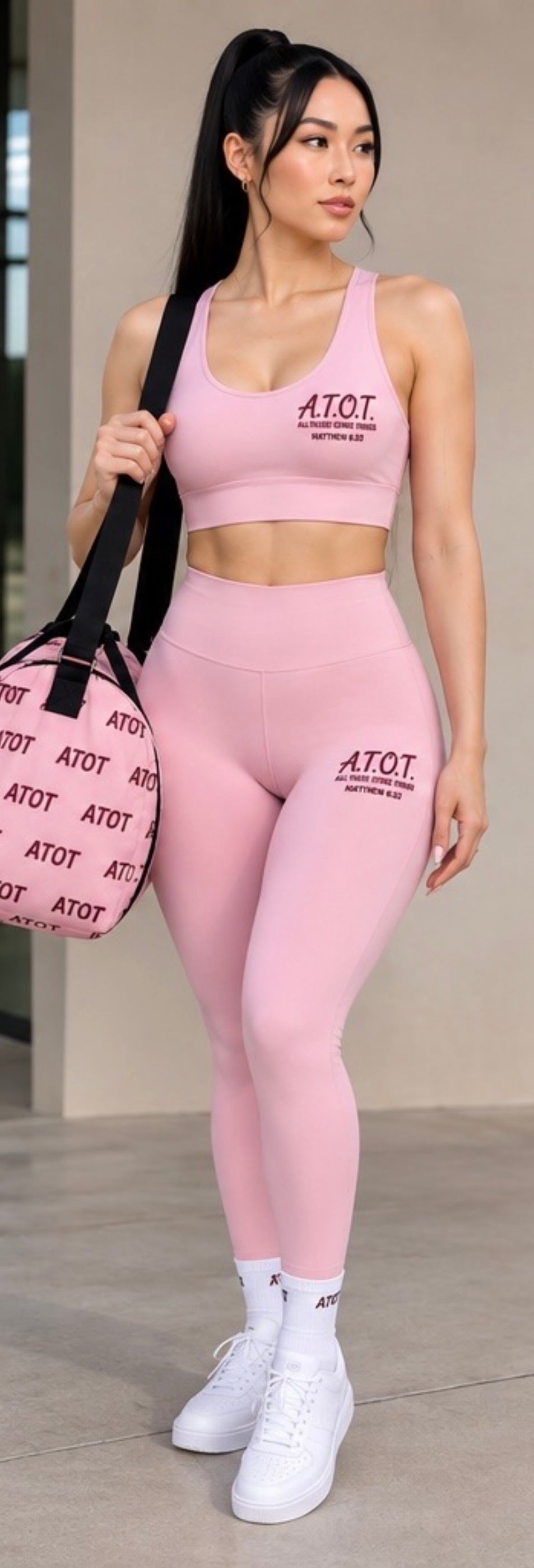 Sleek Workout Gear with Crop Top and Spandex Pants