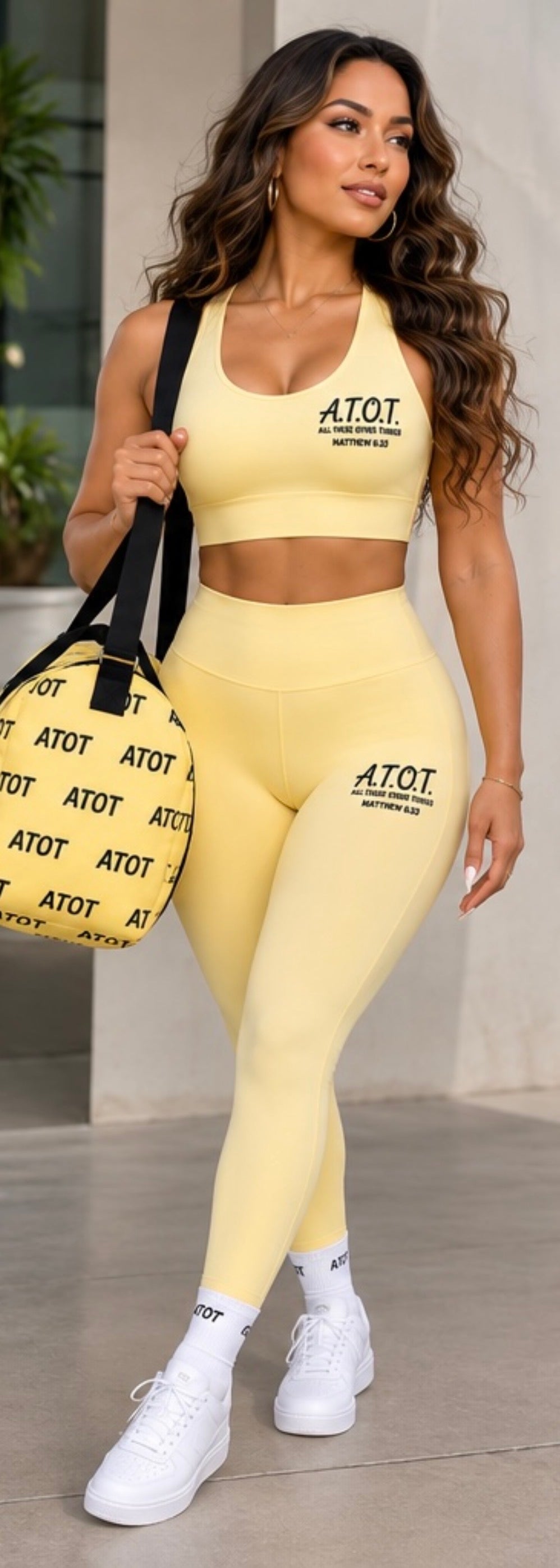 Sleek Workout Gear with Crop Top and Spandex Pants
