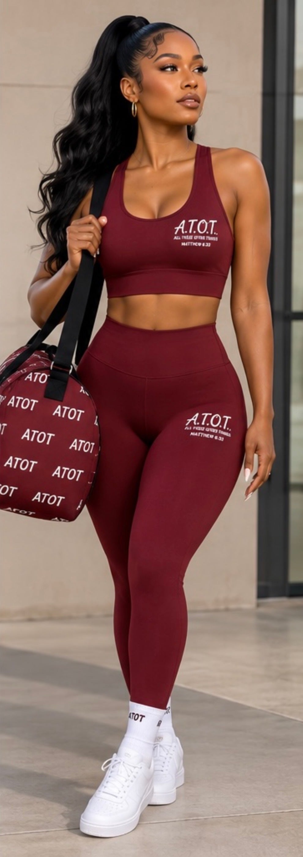 Sleek Workout Gear with Crop Top and Spandex Pants