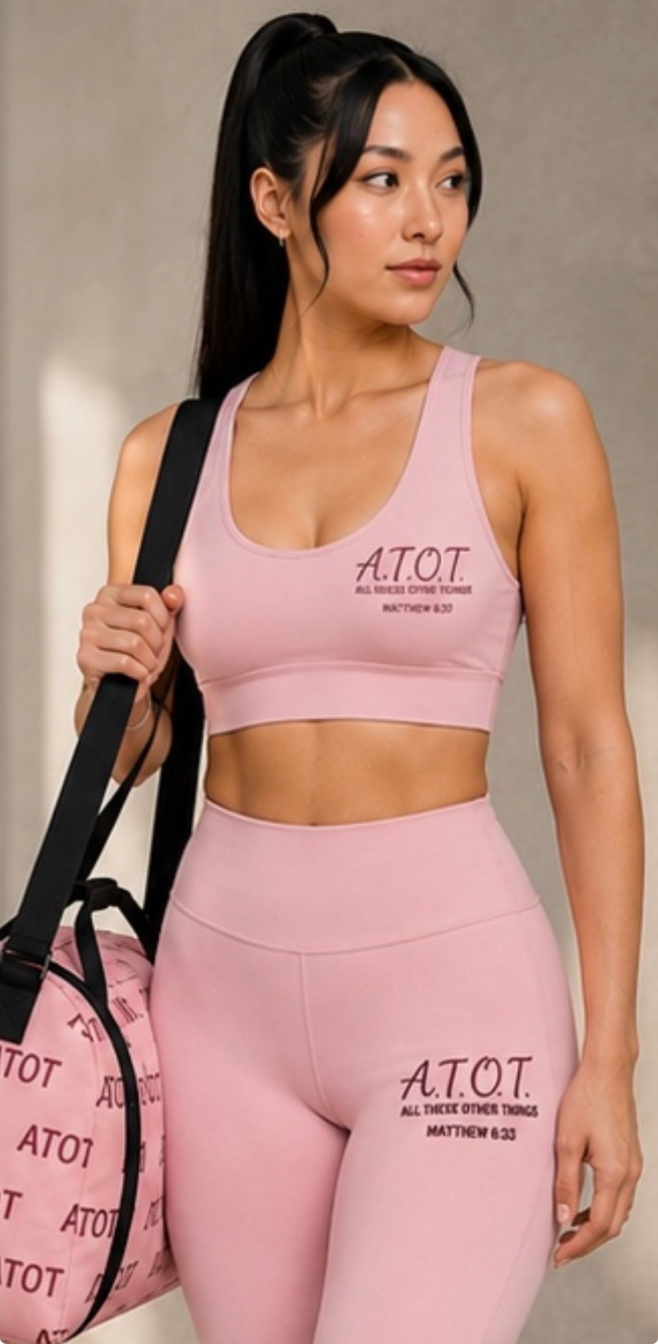 Sleek Workout Gear with Crop Top and Spandex Pants