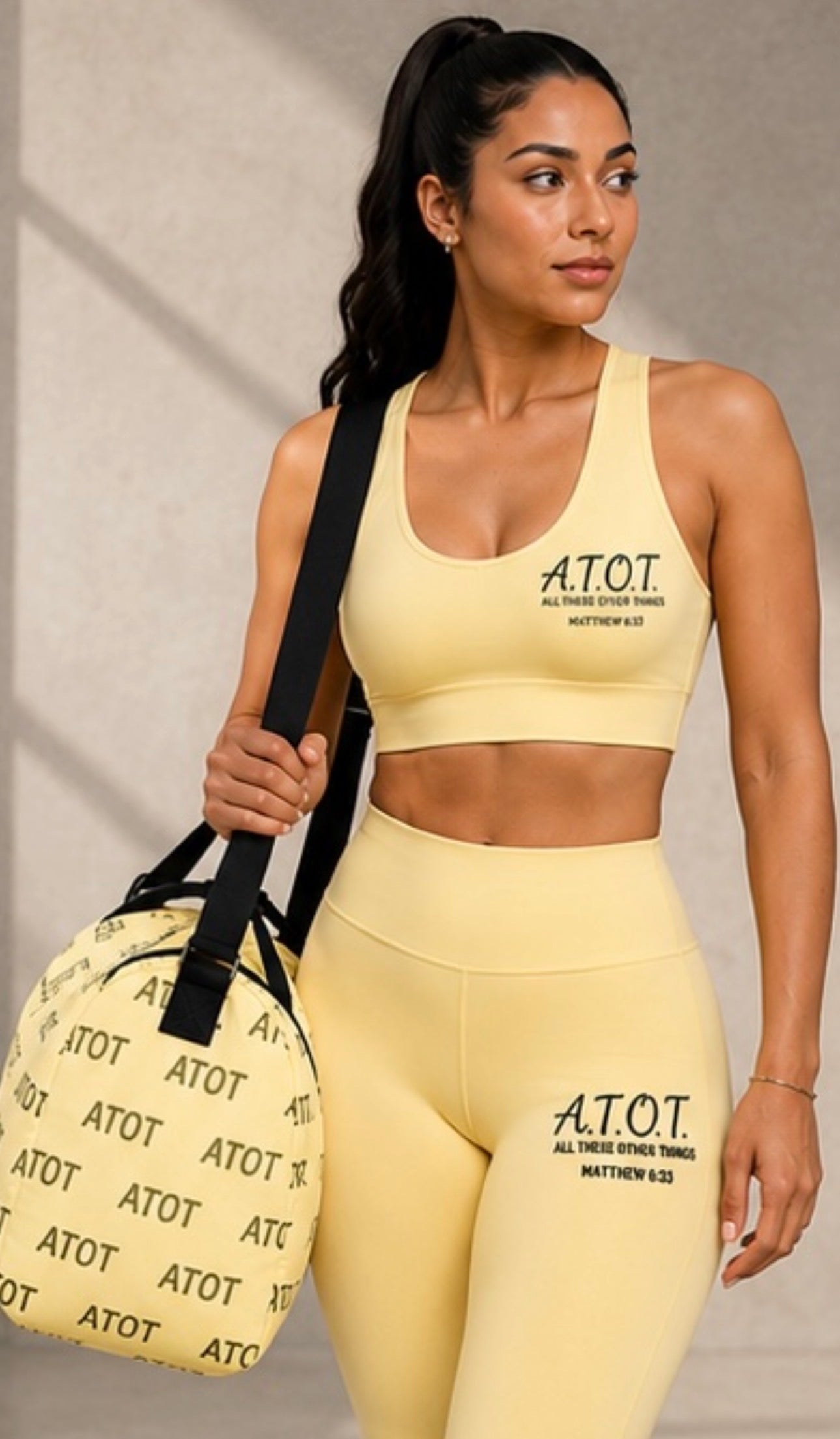 Sleek Workout Gear with Crop Top and Spandex Pants