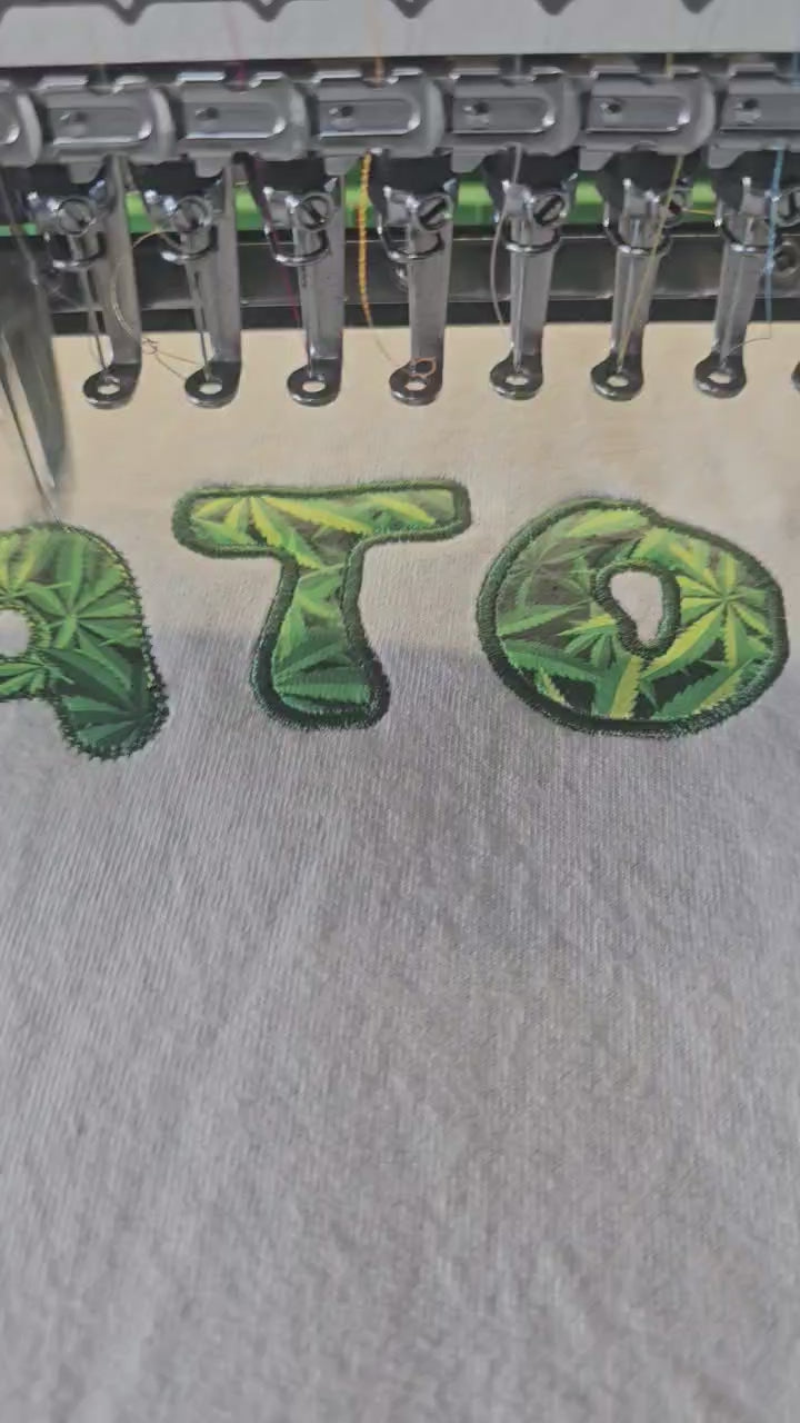 Custom embroidered T-Shirt with Applique`